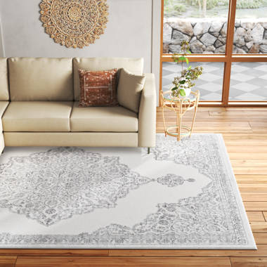 Mistana™ Shyann Oriental Gray/White Area Rug & Reviews | Wayfair